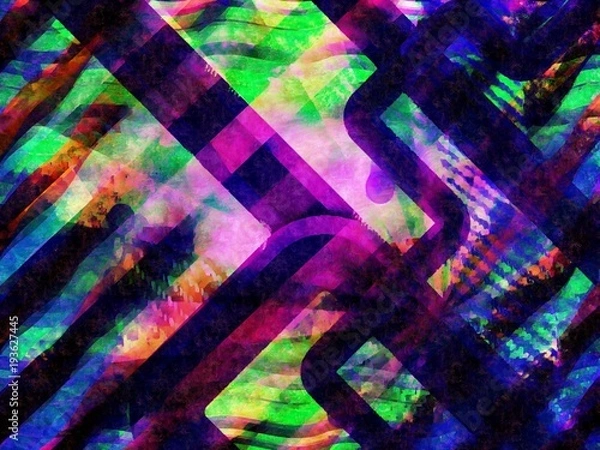 Obraz Retro Bright Lined Diagonal Stripped Abstract