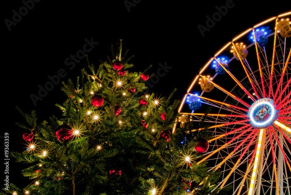 Obraz weihnachtsbaum und riesenrad