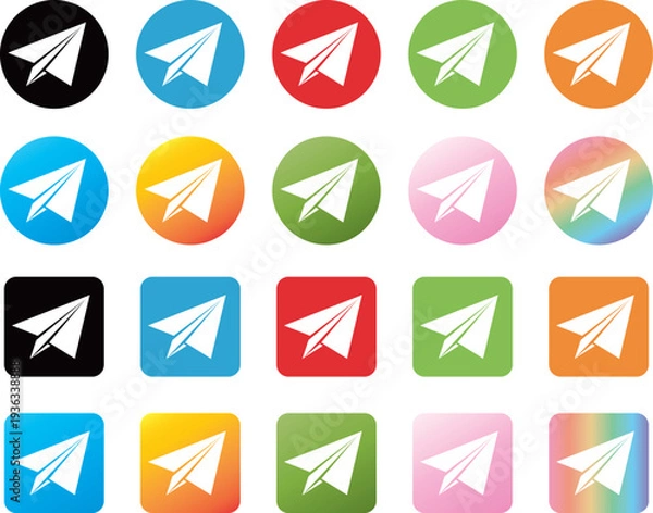 Obraz 紙飛行機　ボタン　セット