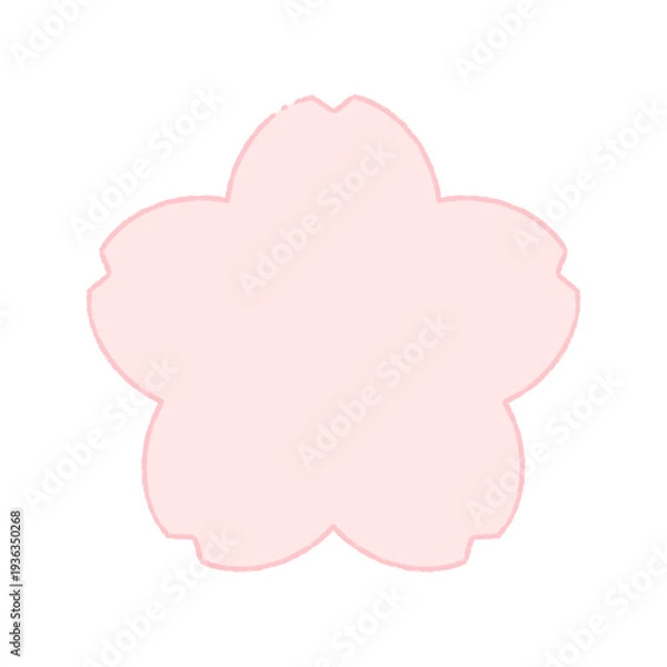 Obraz 手描きの桜の花の線画フレーム素材 - 春･卒入学･日本のイメージのシンプルでかわいい装飾イラスト