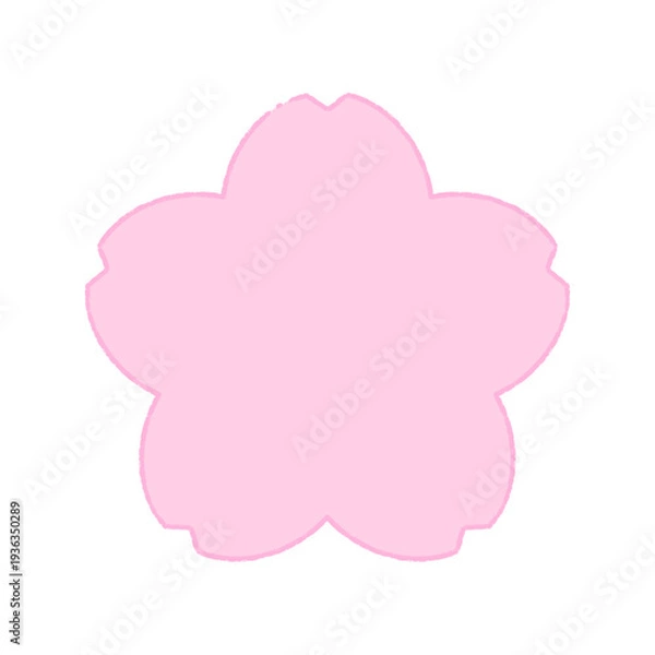 Obraz 手描きの桜の花の線画フレーム素材 - 春･卒入学･日本のイメージのシンプルでかわいい装飾イラスト