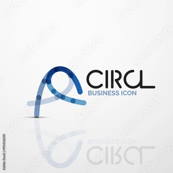 Fototapeta Abstract swirl lines symbol, circle logo icon