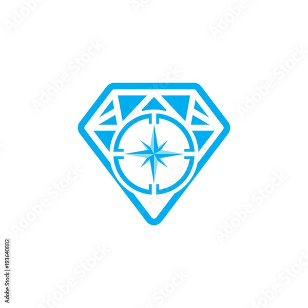 Fototapeta Compass Diamond Logo Icon Design