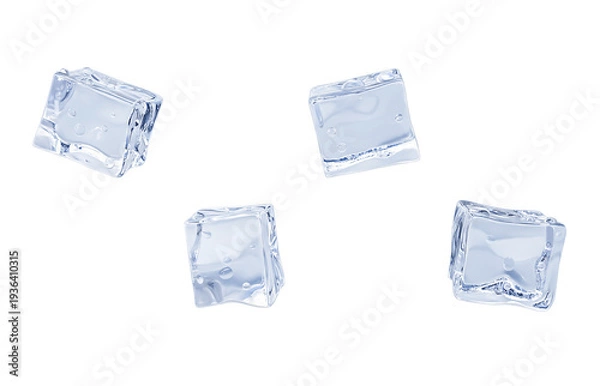 Obraz  氷 イラスト リアル キューブ