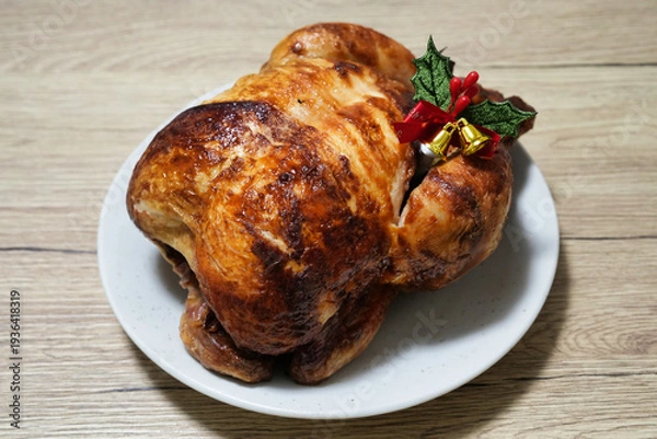 Obraz クリスマスの丸鶏ローストチキン