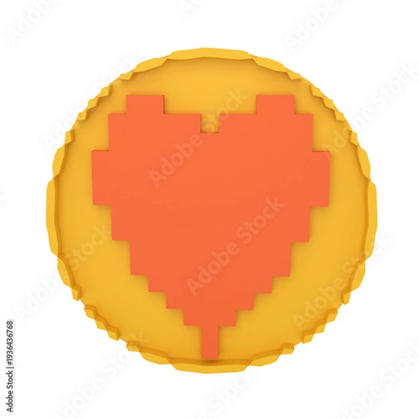 Obraz 8 Bit Coin 3D Illustration