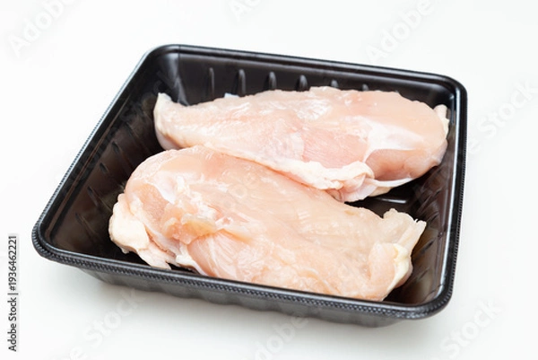 Obraz トレーに入った鶏胸肉
