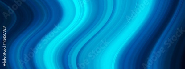 Obraz 光沢感のあるカーブした青い光の線の抽象的な背景