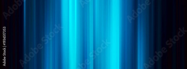 Obraz 光沢感のある青い光の線が波打つ抽象的な背景