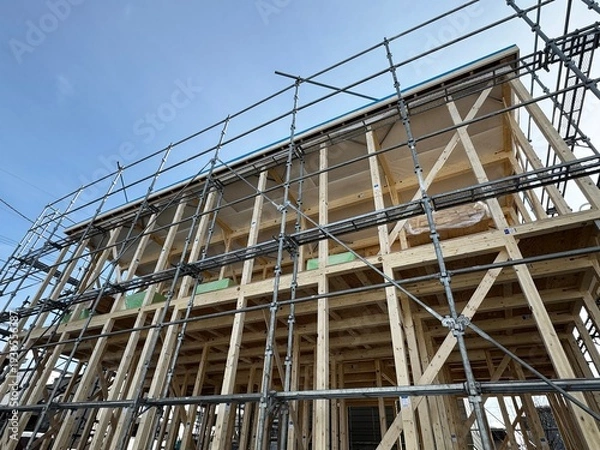 Obraz 工事現場＿木造建築