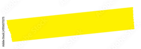 Obraz ギザギザにカットした黄色いテープ/マスキングテープのイラスト - シンプルで目立つ装飾や警告の素材