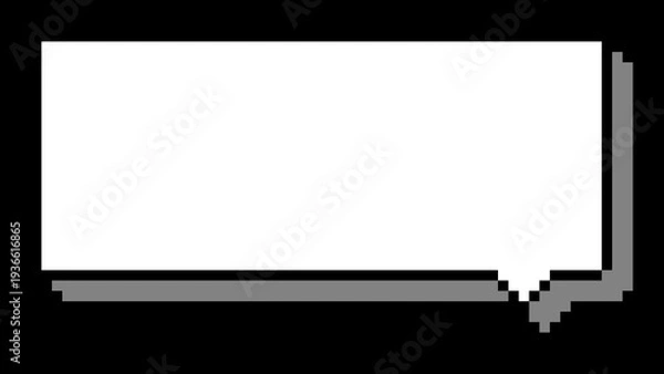 Obraz シンプルな吹き出しのドット絵　背景黒