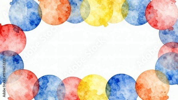 Obraz 水彩画のカラフルなボール、フレームデザイン