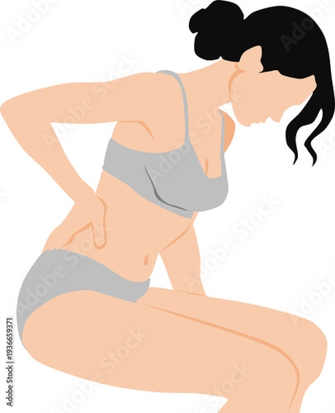 Obraz ぎっくり腰を発症した女性のイラスト