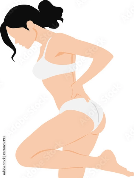 Obraz ぎっくり腰を発症した女性のイラスト