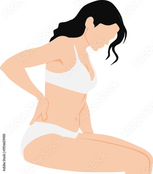 Obraz ぎっくり腰を発症した女性のイラスト