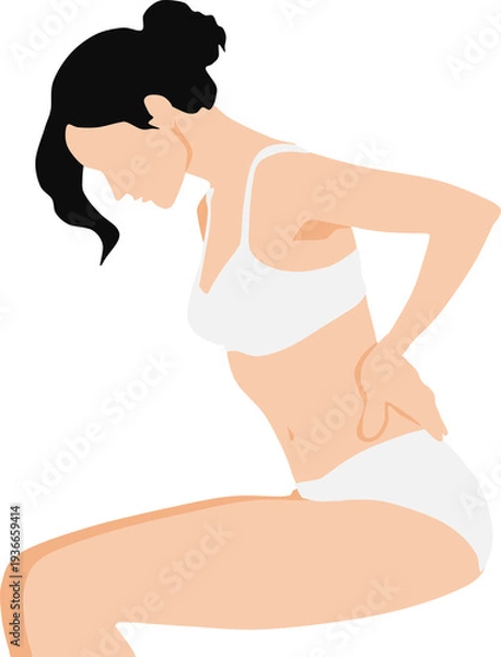 Obraz ぎっくり腰を発症した女性のイラスト