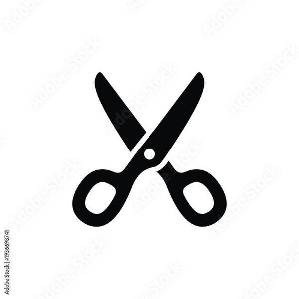 Obraz Barber Scissors Mascot Glyph