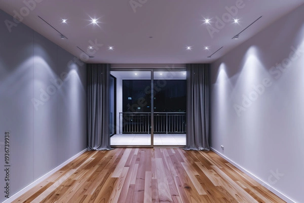 Obraz モダンな夜のリビングルーム