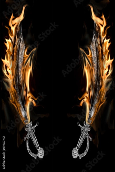 Obraz Flaming Pirate Cutlass Sword