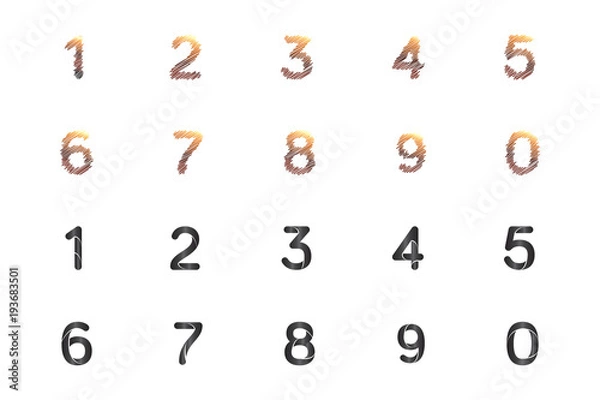 Obraz Colorful number logo icon template vector