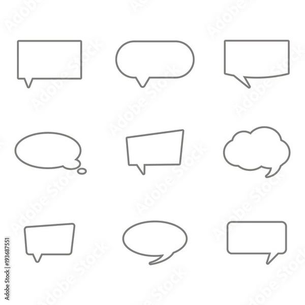 Fototapeta monochrome set with vector speech bubbles for your design
