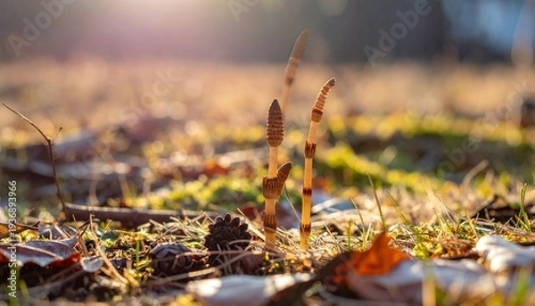 Obraz つくしが生えてきた写真