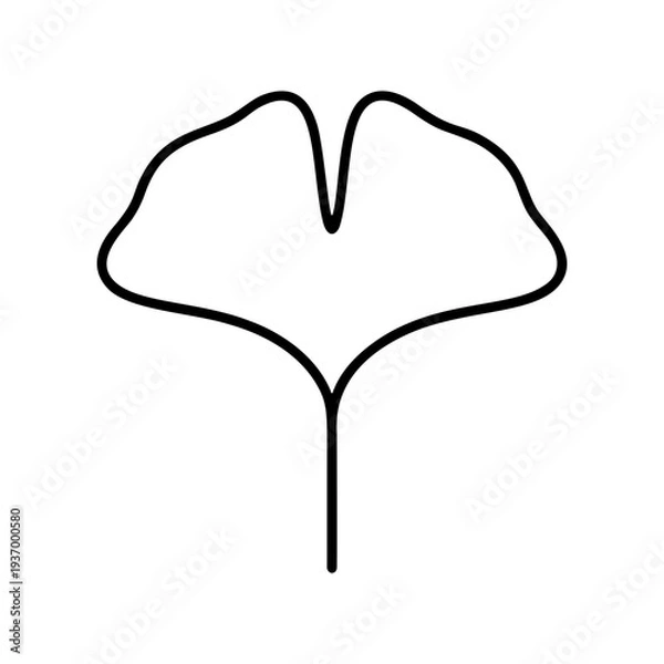 Obraz シンプルなイチョウの線画アイコン