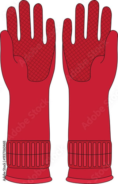 Fototapeta 빨간색 고무장갑
