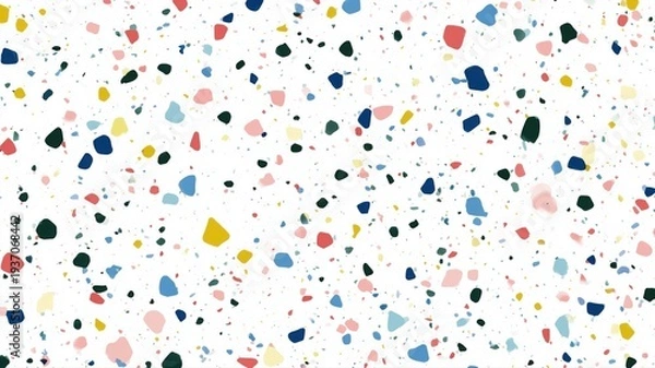 Obraz カラフルなテラゾ模様の背景。デザインやインテリア素材に最適なパターン。