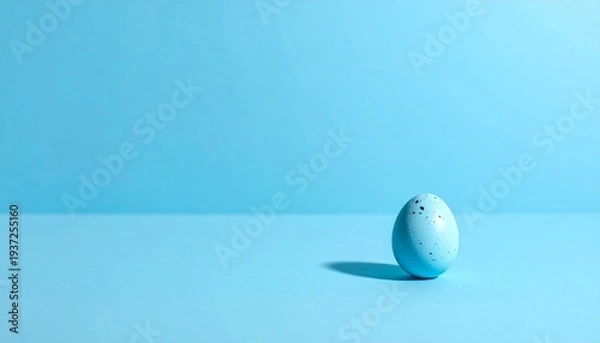 Obraz パステルブルー背景のミニマルイースター 卵と広いコピースペース