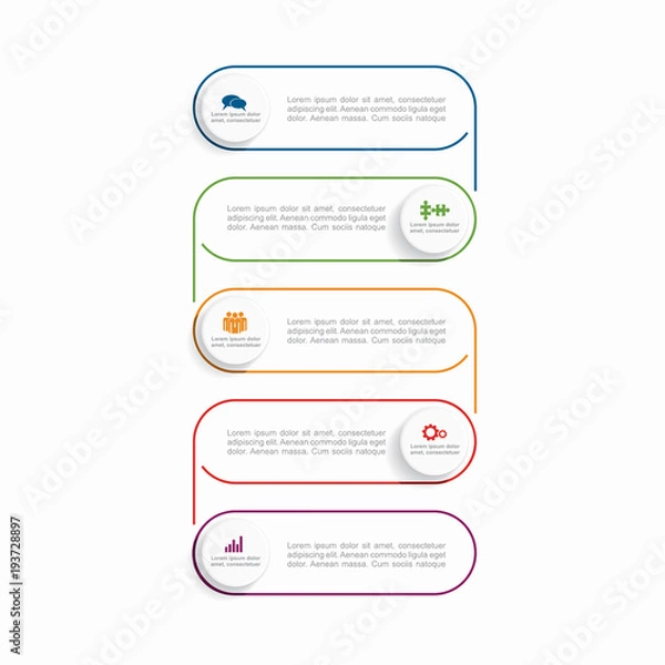 Fototapeta Infographic template. Vector illustration. Can be used for workflow layout, diagram, business step options, banner.