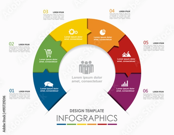 Fototapeta Infographic template. Vector illustration. Can be used for workflow layout, diagram, business step options, banner.