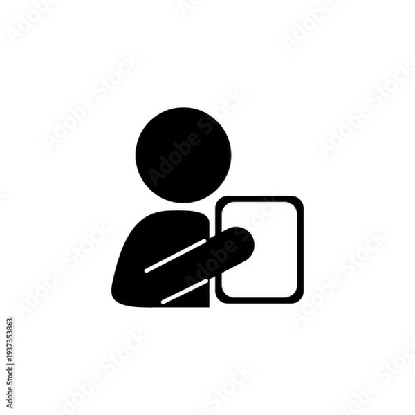 Obraz スマホで案内をしているイメージの人型アイコン