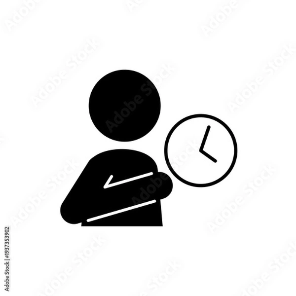 Obraz 時間を確認しているイメージの人型アイコン