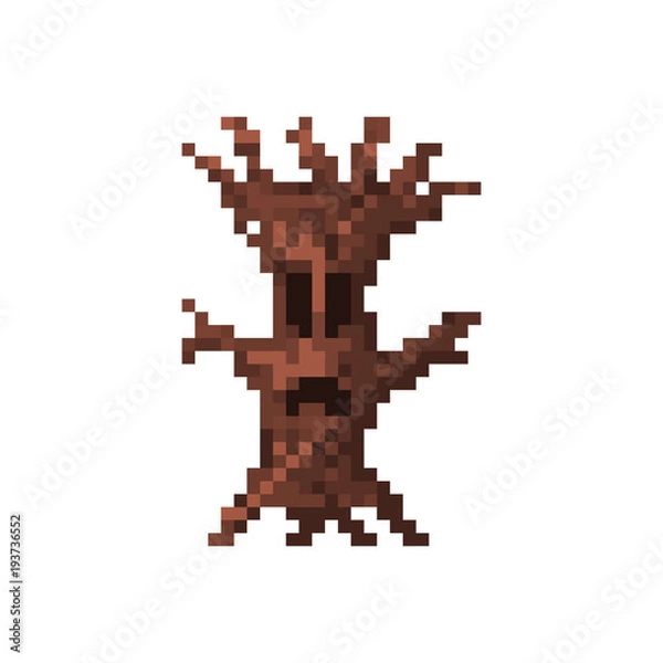Fototapeta Pixel evil tree for games and websites