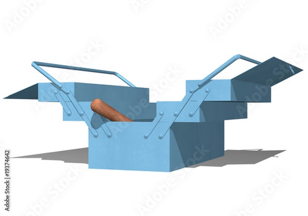 Obraz Blue metallic toolbox open