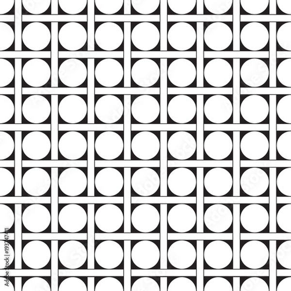 Fototapeta Seamless geometric dot and check weave pattern background