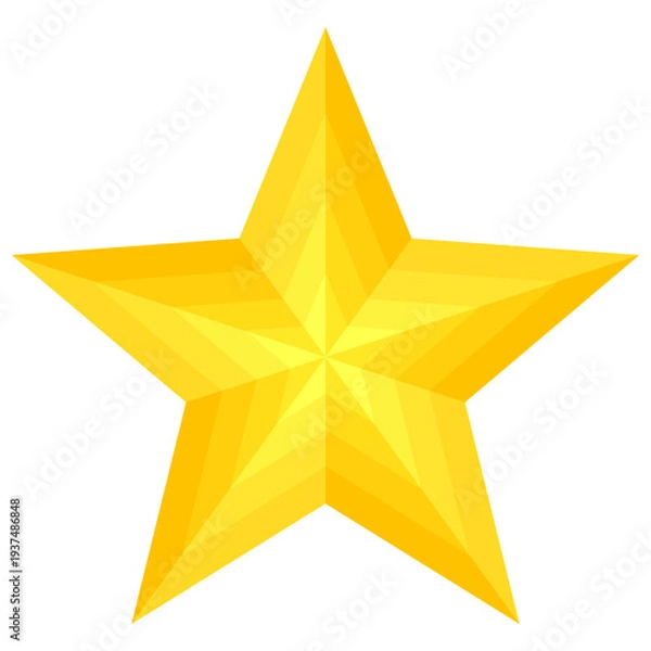 Fototapeta 立体的なグラデーションの五角の星