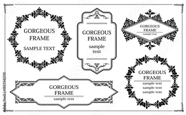 Obraz ゴージャスヴィンテージな装飾フレーム素材セット