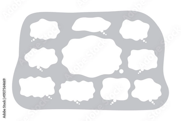 Obraz シンプルもやもや吹き出し素材（グレー）