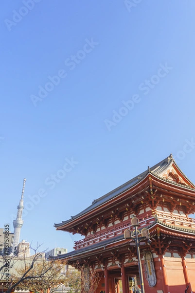 Obraz 日本の観光地【東京都】浅草寺・宝蔵門