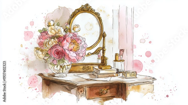 Obraz ヴィンテージなドレッサー