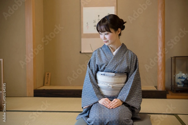 Obraz 着物の女性　茶道