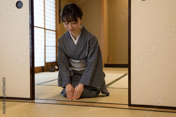 Obraz 着物の女性　茶道