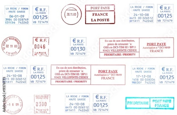 Obraz french postmarks background