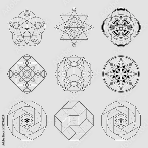Fototapeta Set of 6 geometrical elements.