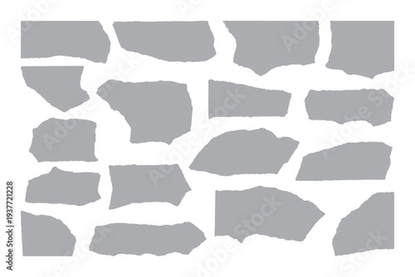 Obraz 破れた紙のベクター・グラフィック素材・グレー