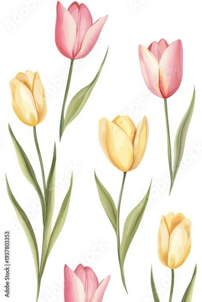 Obraz チューリップの水彩画