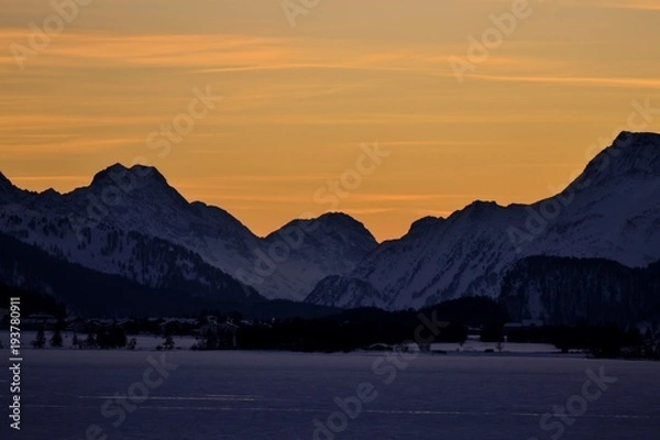 Obraz sunset on the mountains 